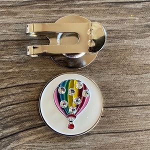 Golf ball marker, air, balloon, with crystals, magnetic with hat clip